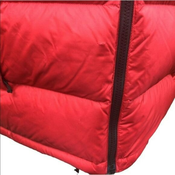 The North Face Mens Nuptse 700 Red Black Puffer Jacket Goose Down Insulated Medi - Picture 5 of 14